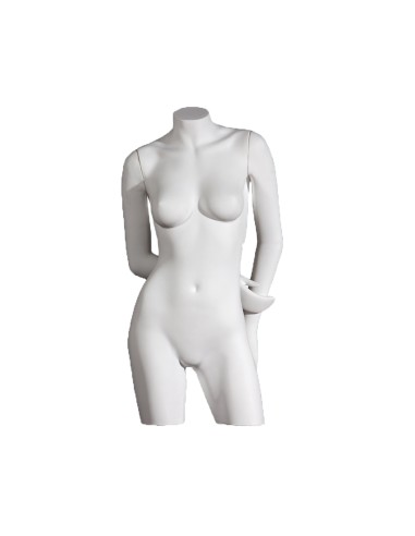 BUSTO CULTURISTA DONNA PLASTICA BIANCO CON BRACCIA INCROCIATE DIETRO