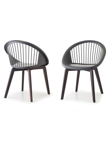 SET 2 SEDIE GIULIA TELAI LEGNO SCOCCA TECNOPOLIMER