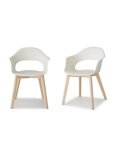 SET 2 SEDIE LADY B PIEDI NATURAL SCOCCA TECNOPOLIM