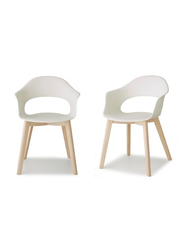 SET 2 SEDIE LADY B PIEDI NATURAL SCOCCA TECNOPOLIM