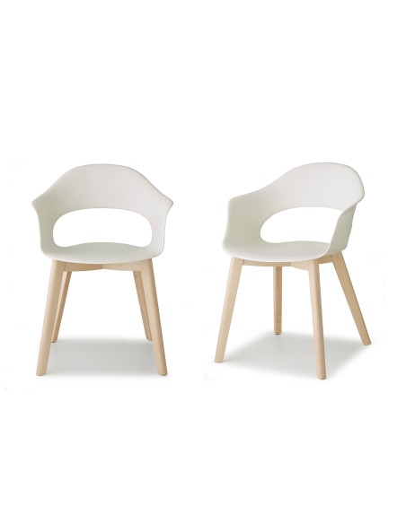 SET 2 SEDIE LADY B PIEDI NATURAL SCOCCA TECNOPOLIM