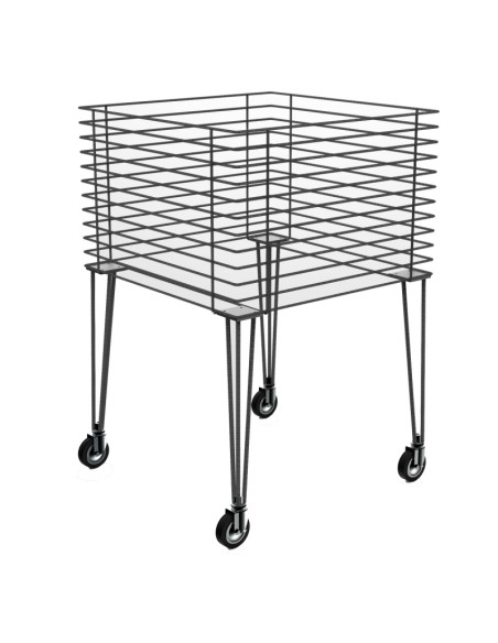 CESTA ALTA CON RUOTE STRUTTURA CON TONDINI EDILI 60x60 cm H 100 cm