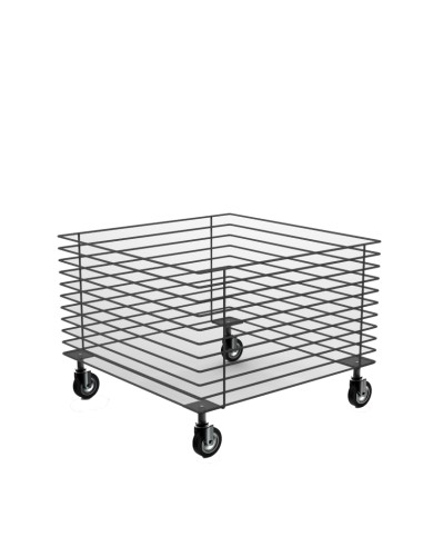 CESTA BASSA CON RUOTE STRUTTURA CON TONDINI EDILI 60x60 cm H 100 cm