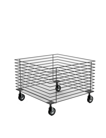 CESTA BASSA CON RUOTE STRUTTURA CON TONDINI EDILI 60x60 cm H 100 cm