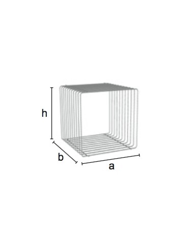 ESPOSITORE CUBO IN TONDINO EDILE h 40x40x40-60 cm COMPONIBILE