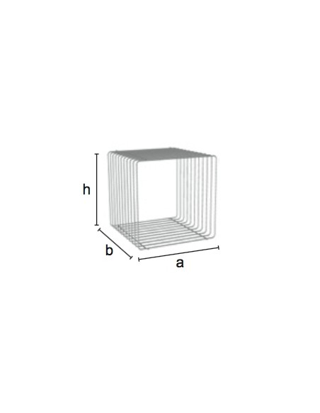 ESPOSITORE CUBO IN TONDINO EDILE h 40x40x40-60 cm COMPONIBILE