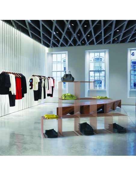 ESPOSITORE CUBO IN TONDINO EDILE h 40x40x40-60 cm COMPONIBILE