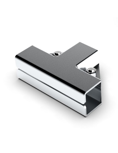 GIUNTO A 3 VIE A 'T' PER TUBO QUADRO 25x25 mm