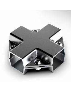 GIUNTO A 4 VIE A CROCE PER TUBO QUADRO 25x25 mm