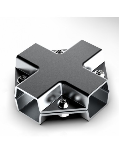 GIUNTO A 4 VIE A CROCE PER TUBO QUADRO 25x25 mm