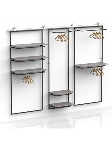 KIT ARREDO SCORREVOLE A PARETE CON BINARIO 3 CORNI