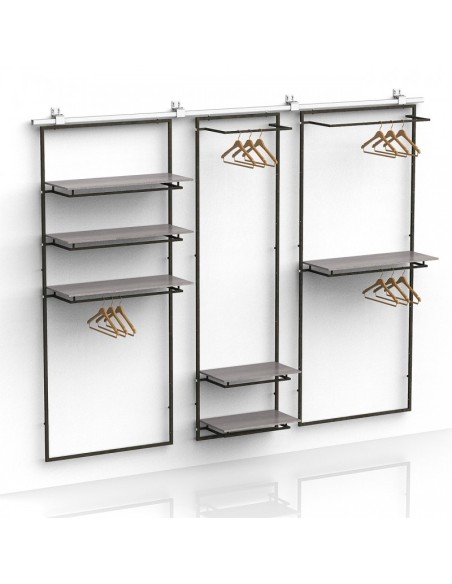 KIT ARREDO SCORREVOLE A PARETE CON BINARIO 3 CORNI