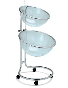 BANCARELLA CON RUOTE CESTA 2 CONTENITORI REGOLABI 2