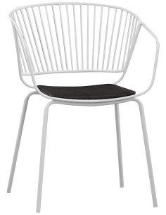 POLTRONCINA IN METALLO VERNICIATO, CUSCINO IN ECOPELLE