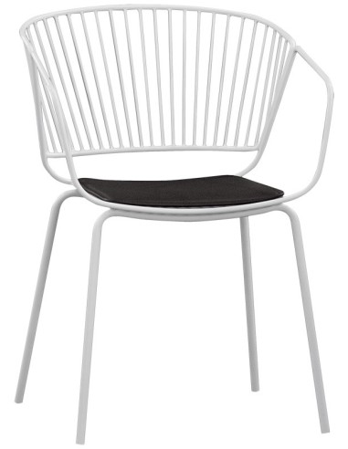 POLTRONCINA IN METALLO VERNICIATO, CUSCINO IN ECOPELLE