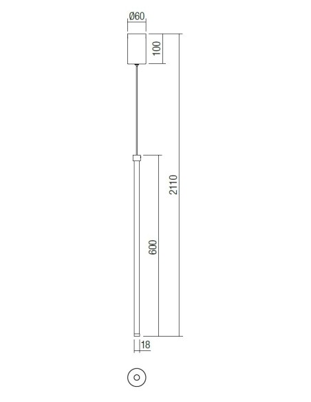 LAMPADA A SOSPENSIONE TABOO 600mm