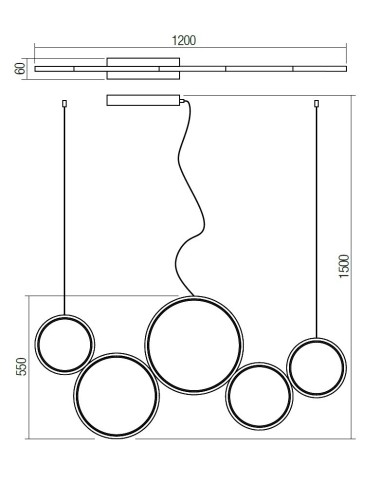 LAMPADA A SOSPENSIONE ATHENA 1200