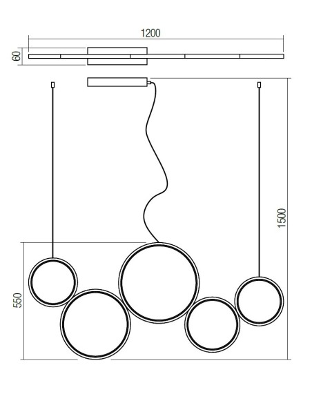 LAMPADA A SOSPENSIONE ATHENA 1200