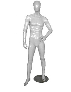 MANICHINO UOMO SLIM FIT JULIAN TESTA UOVO IN VETRORESINA COL BIANCO