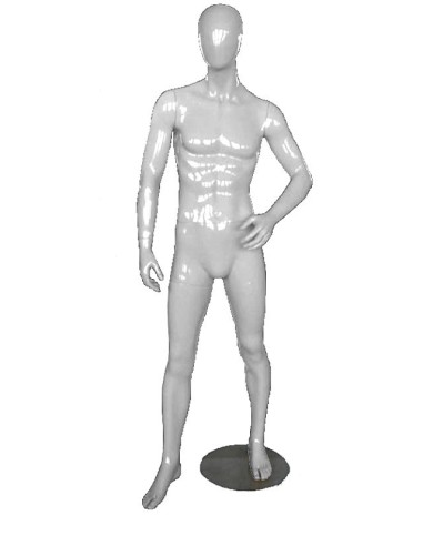 MANICHINO UOMO SLIM FIT JULIAN TESTA UOVO IN VETRORESINA COL BIANCO