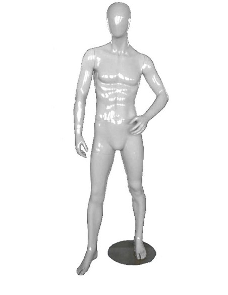 MANICHINO UOMO SLIM FIT JULIAN TESTA UOVO IN VETRORESINA COL BIANCO