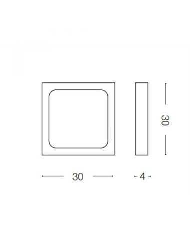PLAFONIERA UNIVERSAL SQUARE D30 22W 2700K