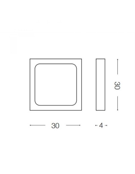 PLAFONIERA UNIVERSAL SQUARE D30 22W 2700K