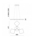 LAMPADA A SOSPENSIONE STILNOVO QUAD 3 MODULI MONO